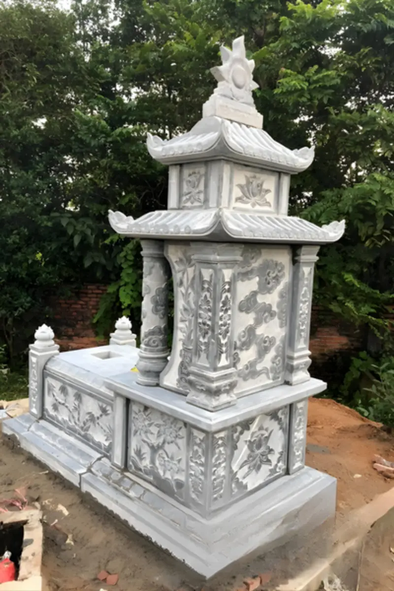 Hoa văn Tùng Cúc Trúc Mai hợp mộ gia đình