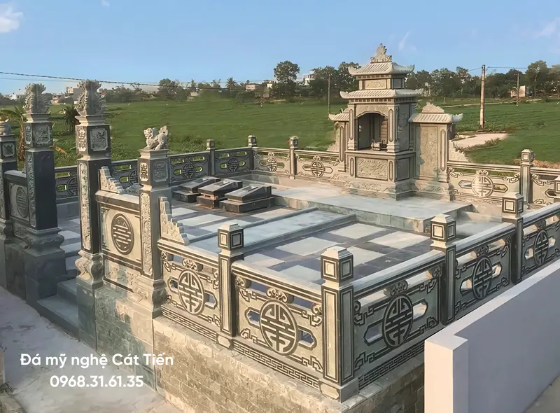 Mẫu hoạ tiết chữ chạm khắc lan can đá