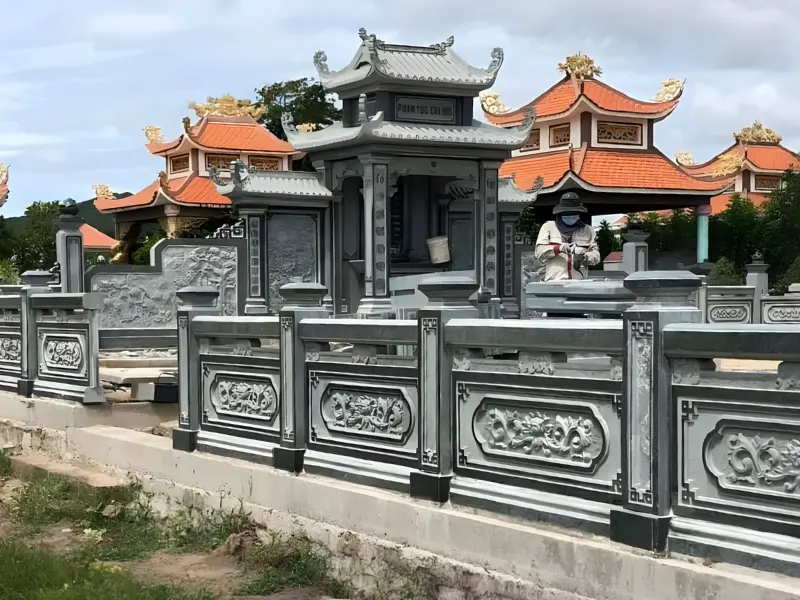 Mẫu lan can đá chạm khắc tinh xảo