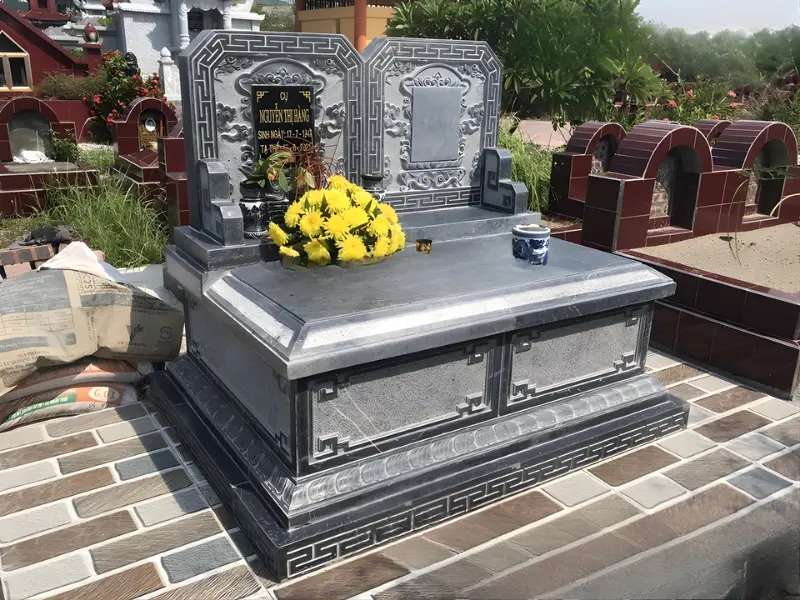 Mẫu chạm khắc họa tiết trên bia mộ đá