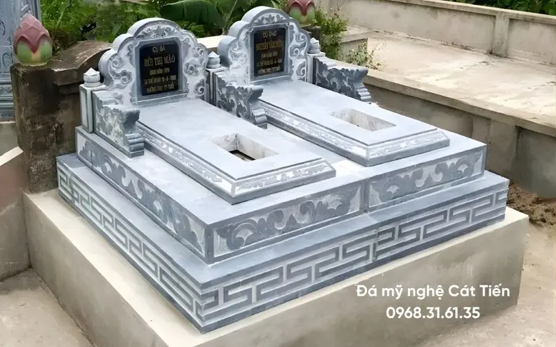 Kích thước lỗ thông thiên vuông cho mộ mộ hỏa táng đôi dao động từ 18 - 20cm